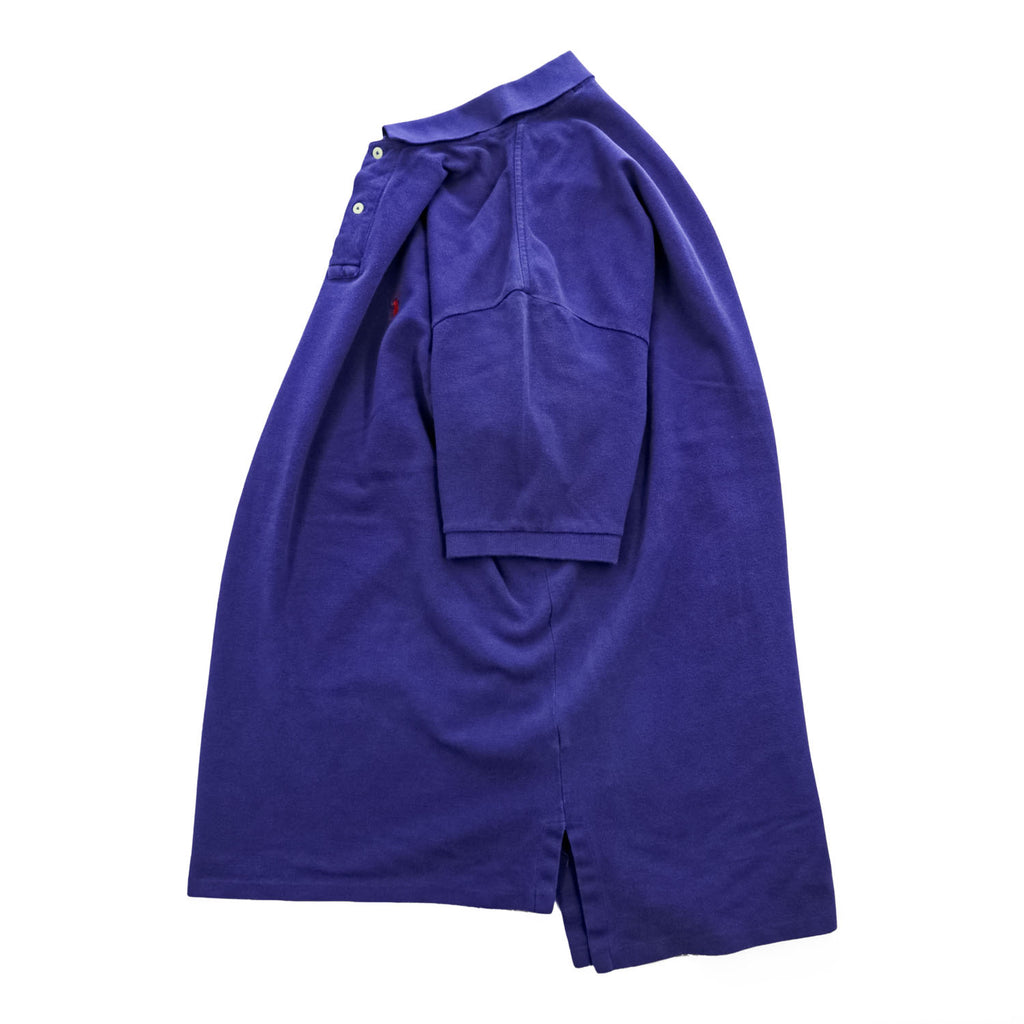 Polo Ralph Lauren 90年代 ヴィンテージ USA製 ポロシャツ XL ブルー 鹿の子 スモールポニー ロゴ 刺繍