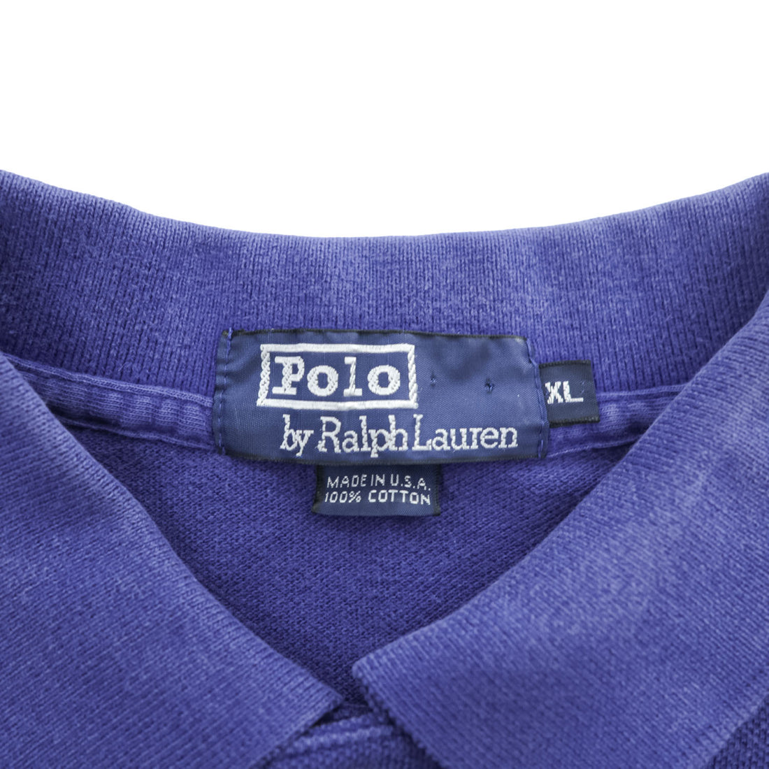 Polo Ralph Lauren 90年代 ヴィンテージ USA製 ポロシャツ XL ブルー 鹿の子 スモールポニー ロゴ 刺繍