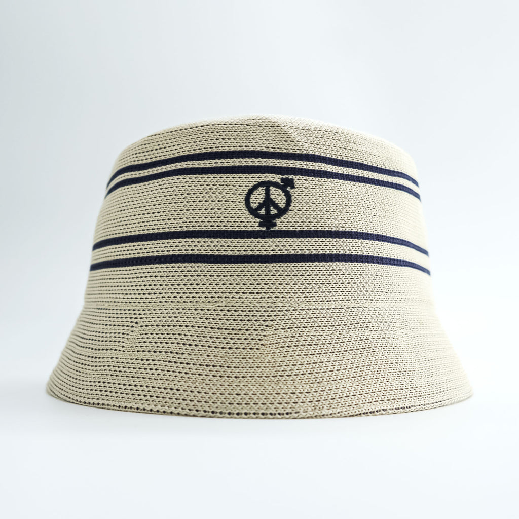 Sexhippies バケットハット ナチュラル セーラーハット ベージュ ネイビー STRIPED OG BUCKET
