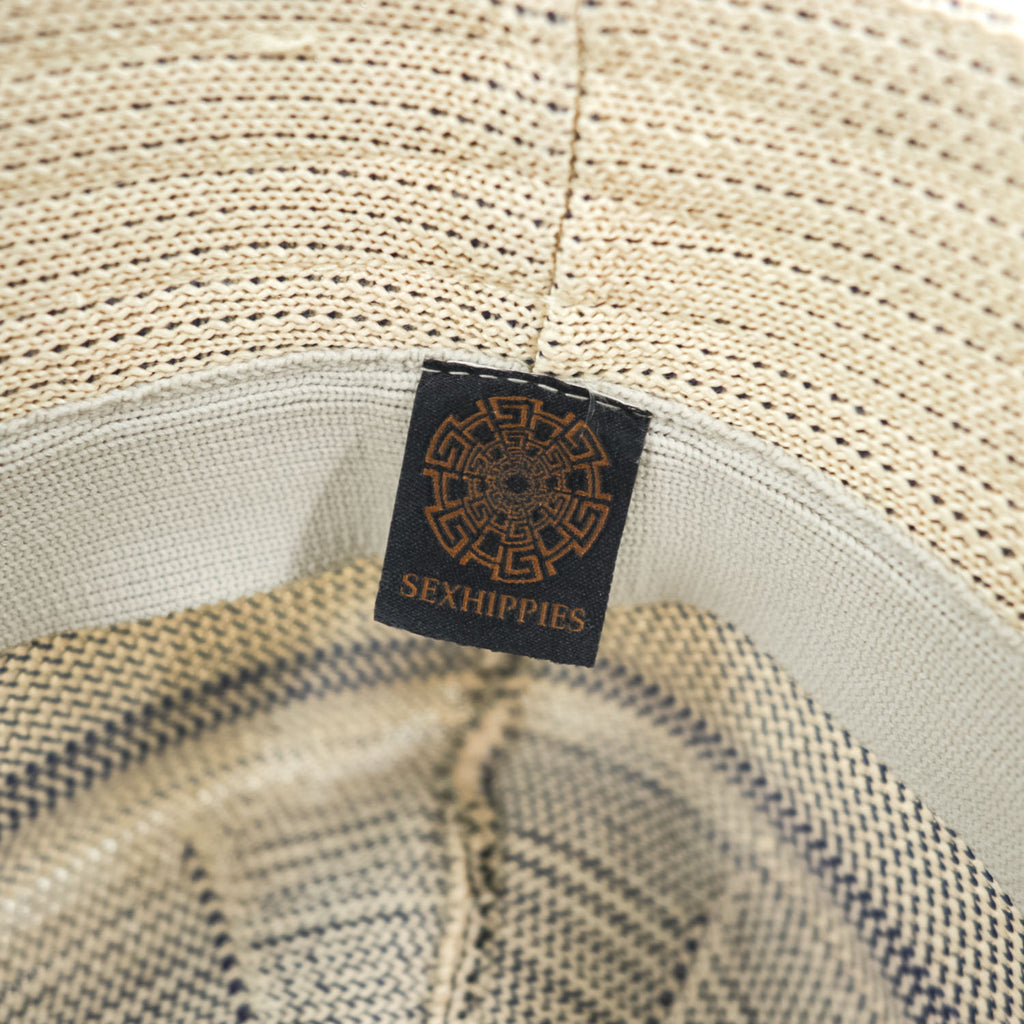 Sexhippies バケットハット ナチュラル セーラーハット ベージュ ネイビー STRIPED OG BUCKET