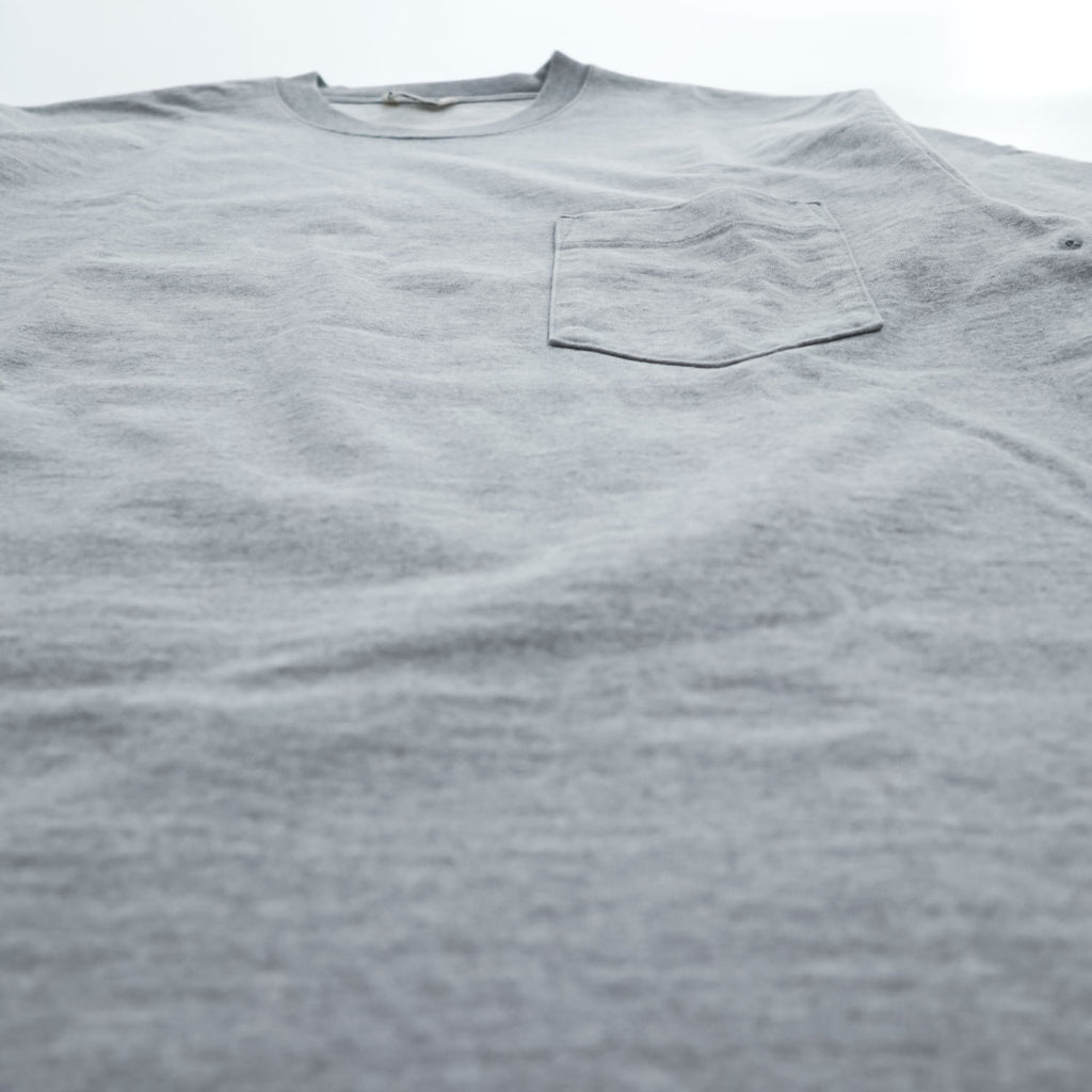 AURALEE 日本製 ポケット Tシャツ STAND UP TEE L グレー A6ST01SU