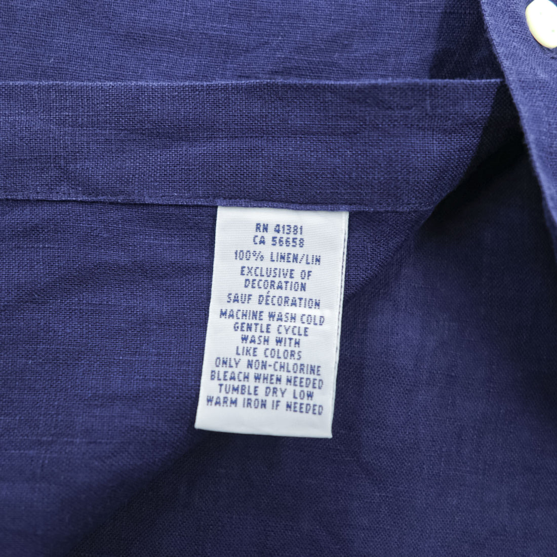 Ralph Lauren リネン100% 半袖シャツ XL ネイビー 麻 スモールポニー ロゴ 刺繍 ボタンダウン