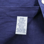Ralph Lauren リネン100% 半袖シャツ XL ネイビー 麻 スモールポニー ロゴ 刺繍 ボタンダウン