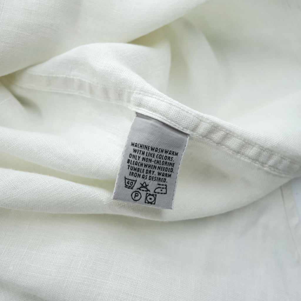 Eddie Bauer 90年代 ヴィンテージ リネン100% 長袖シャツ XL ホワイト 麻 ボタンダウン 胸ポケット
