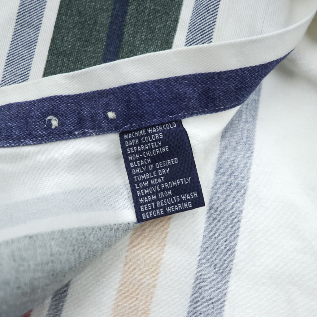 CHAPS Ralph Lauren 90年代 ヴィンテージ マルチカラー ストライプ 半袖シャツ L ボタンダウン ポケット