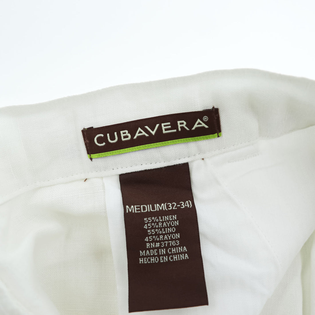 CUBAVERA リネン レーヨン ワイド イージーパンツ サマースラックス M ホワイト 未使用品