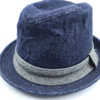 NEW YORK HAT CO. 米国製 デニム ポークパイハット インディゴ ブルー 中折れ リボン USA製
