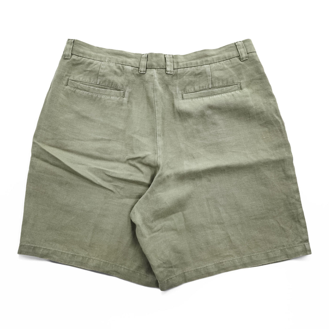 BRANDINI リネンショーツ ショートパンツ ハーフパンツ L ベージュ タック プリーツ 麻100%