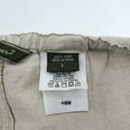 Eddie Bauer リネン ロングスカート L ナチュラル ベージュ 麻100% フレア ドローコード 6425