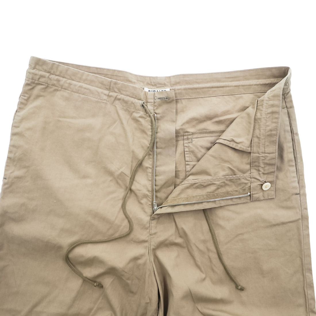 AURALEE 日本製 ワイドパンツ WASHED FINX TWILL EASY WIDE PANTS イージースラックス M ベージュ A9SP03TN