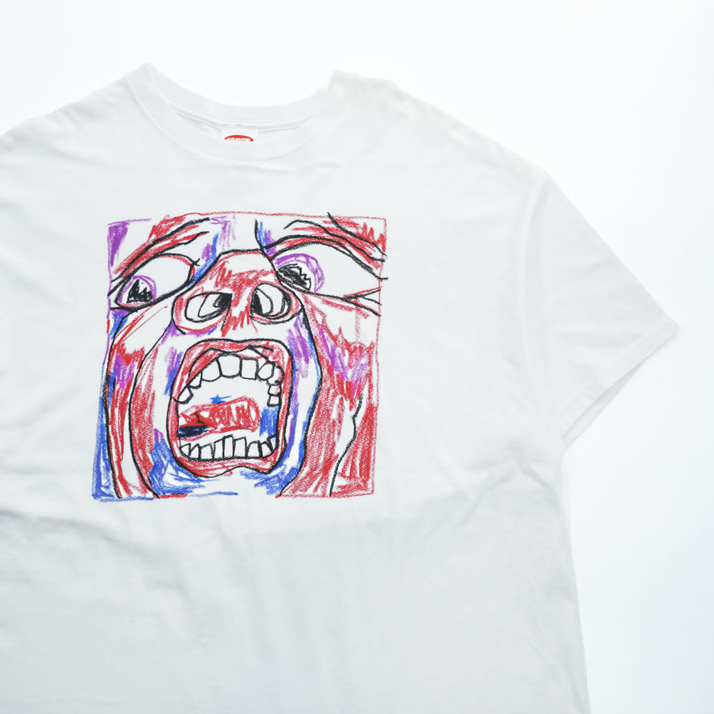 KRAYON GANG King Crimson SCHIZOID MAN Graphic T-Shirt White Cotton Mens XL Crayon Art Tee