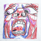 KRAYON GANG King Crimson SCHIZOID MAN Graphic T-Shirt White Cotton Mens XL Crayon Art Tee