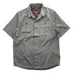 Patagonia ショップシャツ 半袖 ワークシャツ S グレー ヘンプ オーガニックコットン 比翼 オープンカラー 開襟 53295
