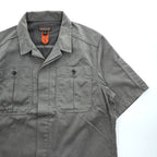 Patagonia ショップシャツ 半袖 ワークシャツ S グレー ヘンプ オーガニックコットン 比翼 オープンカラー 開襟 53295