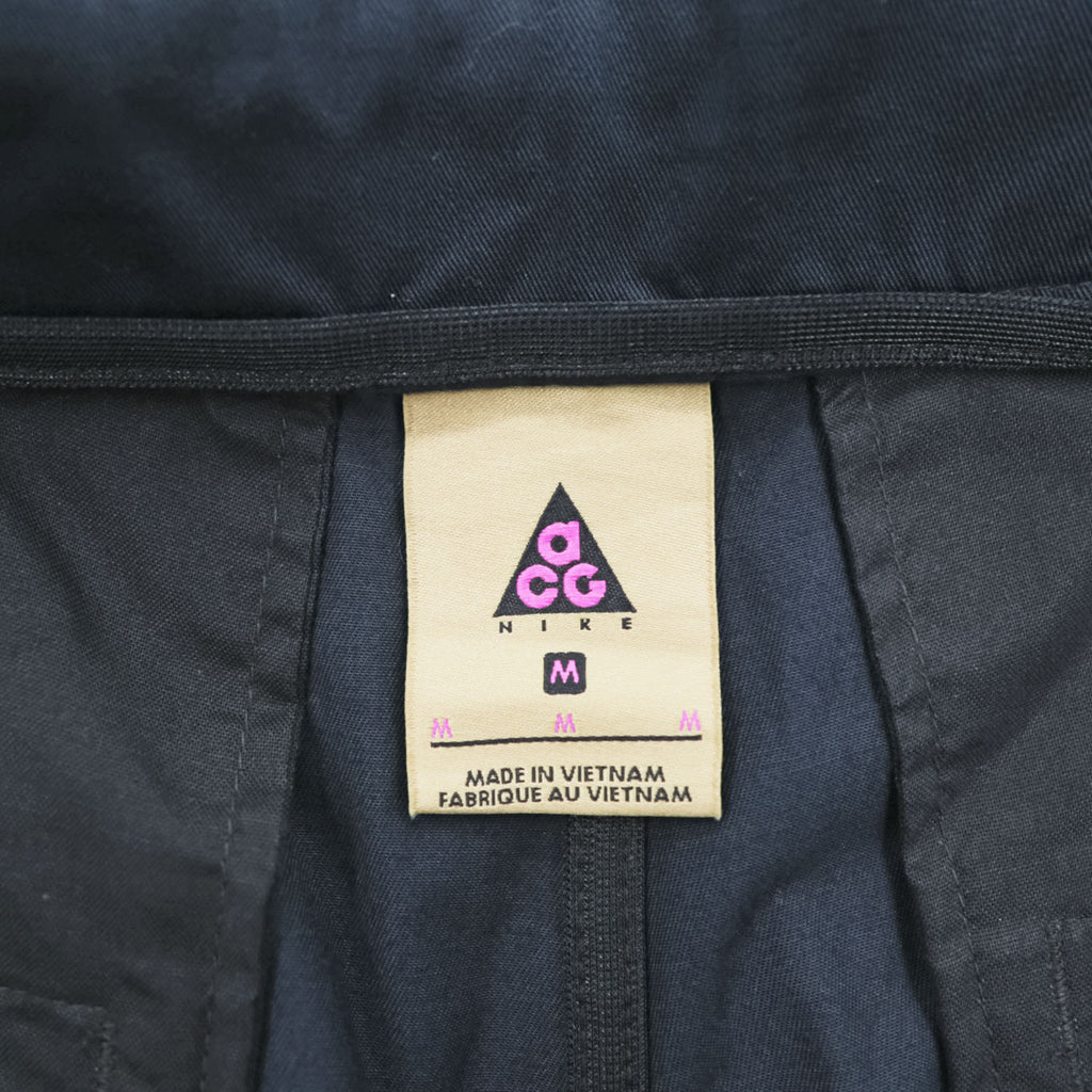 NIKE ACG ウーブンカーゴパンツ WOVEN CARGO PANTS M ネイビー ブラック ストレッチ ワイド マルチポケット ベルト付 CD7646-010