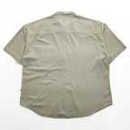 Vintage 90s STRUCTURE 100% Silk Short Sleeve Button Up Shirt Mens XL Sage Beige Solid Shirt