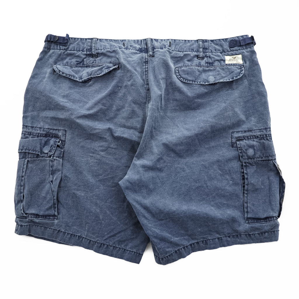 Polo Ralph Lauren リップストップ カーゴショーツ ショートパンツ XXL ブルー ヴィンテージ加工 UTILITY RIPSTOP ビッグサイズ