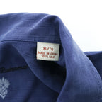TOMMY BAHAMA 90年代 ヴィンテージ シルク100% 半袖キャンプシャツ XL ネイビー オープンカラー 開襟