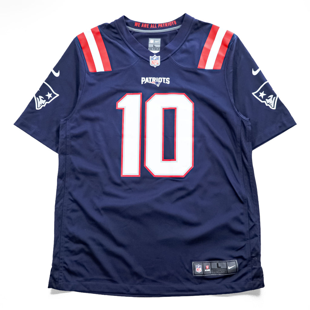 NIKE ゲームシャツ Tシャツ L ネイビー 両面プリント NFL ON FIELD PATRIOTS ナンバリング ユニフォーム