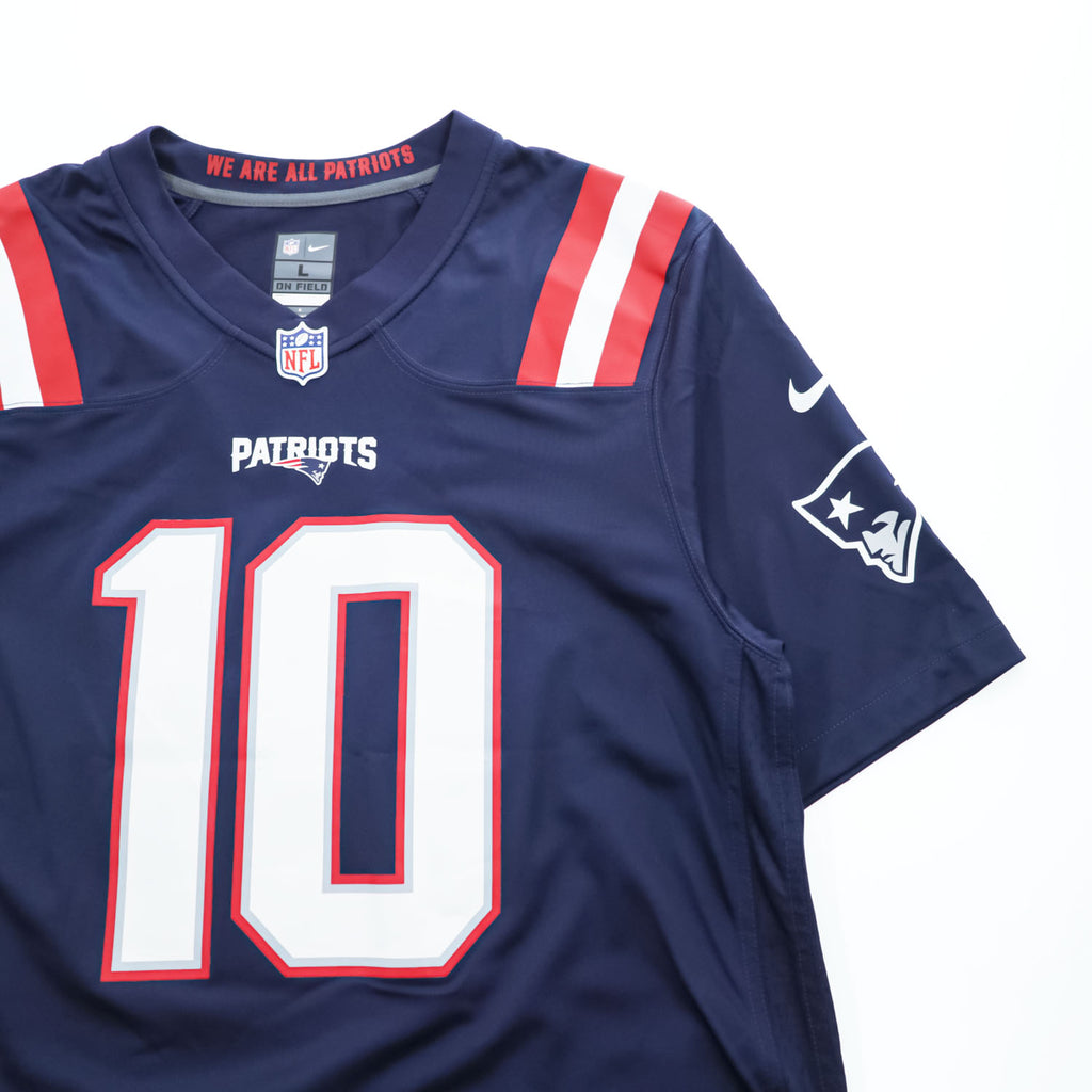 NIKE ゲームシャツ Tシャツ L ネイビー 両面プリント NFL ON FIELD PATRIOTS ナンバリング ユニフォーム
