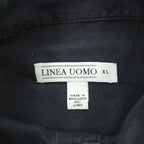 LINEA UOMO リネン100% 半袖シャツ XL ブラック 麻 ボックスシルエット 胸ポケット