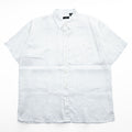 GACHU 100% Linen Short Sleeve Button Up Shirt White Chest Pocket Men’s XL