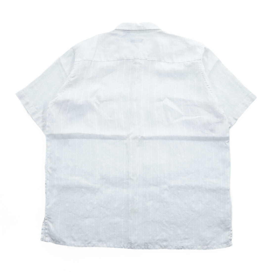 GACHU 100% Linen Short Sleeve Button Up Shirt White Chest Pocket Men’s XL