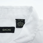 GACHU 100% Linen Short Sleeve Button Up Shirt White Chest Pocket Men’s XL
