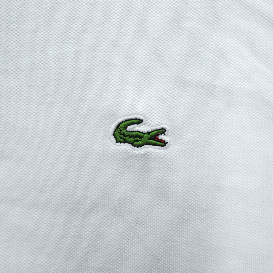 Vintage Lacoste Made in France White Purple Contrast Pique Polo Shirt Crocodile Logo French Lacoste