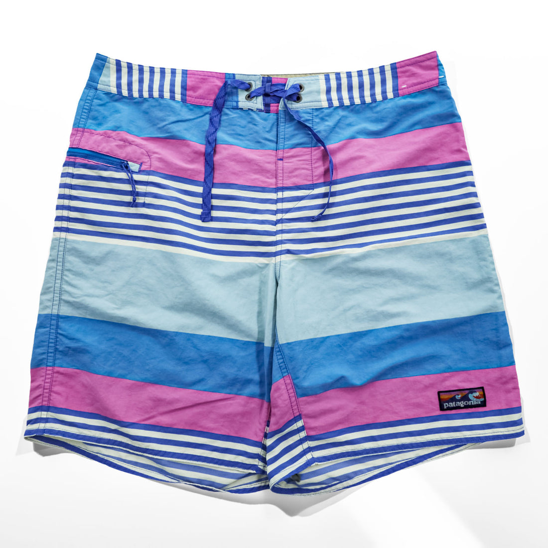 Patagonia ボードショーツ Wavefarer Boardshorts ショートパンツ ハーフパンツ L ピンク ブルー ボーダー 866622