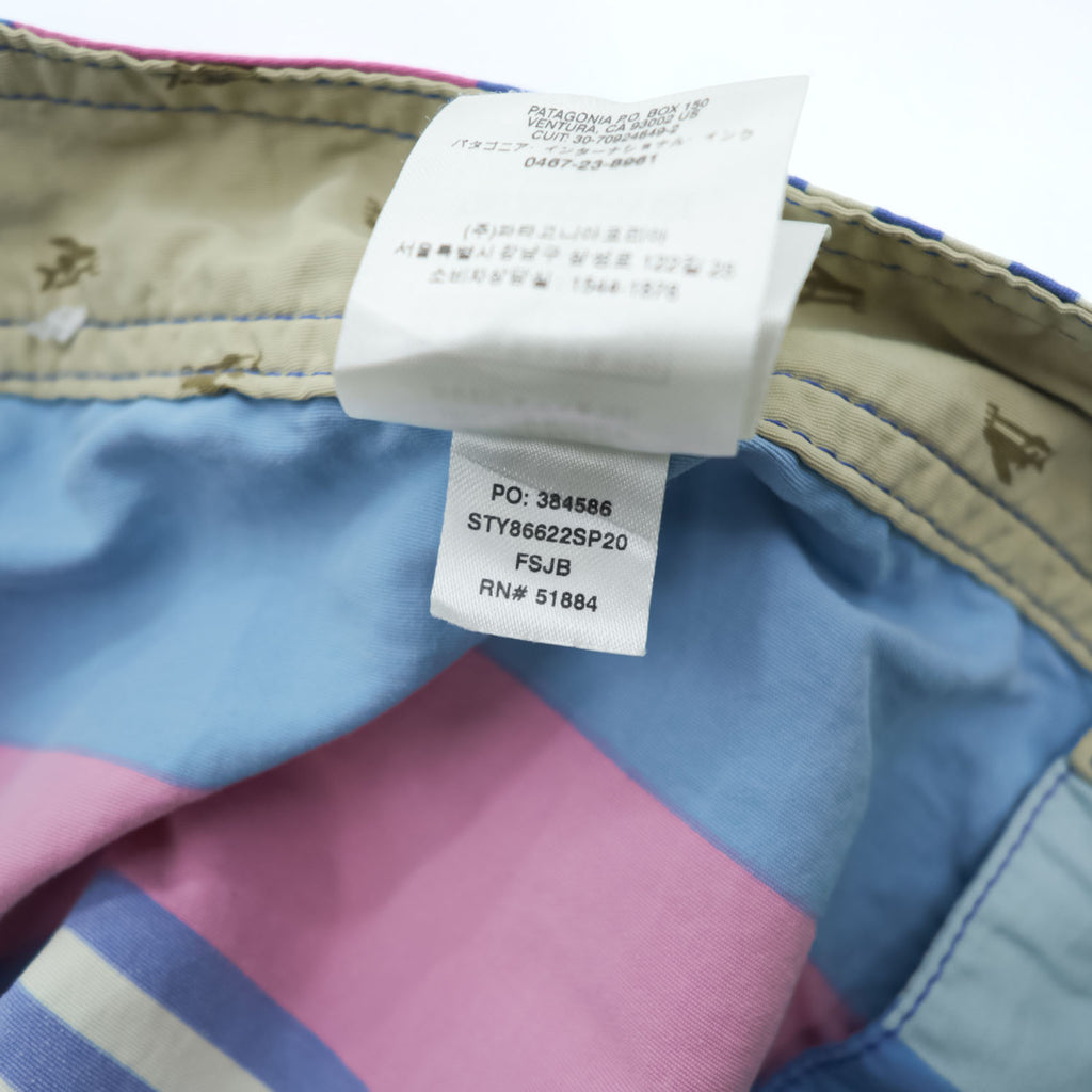 Patagonia ボードショーツ Wavefarer Boardshorts ショートパンツ ハーフパンツ L ピンク ブルー ボーダー 866622