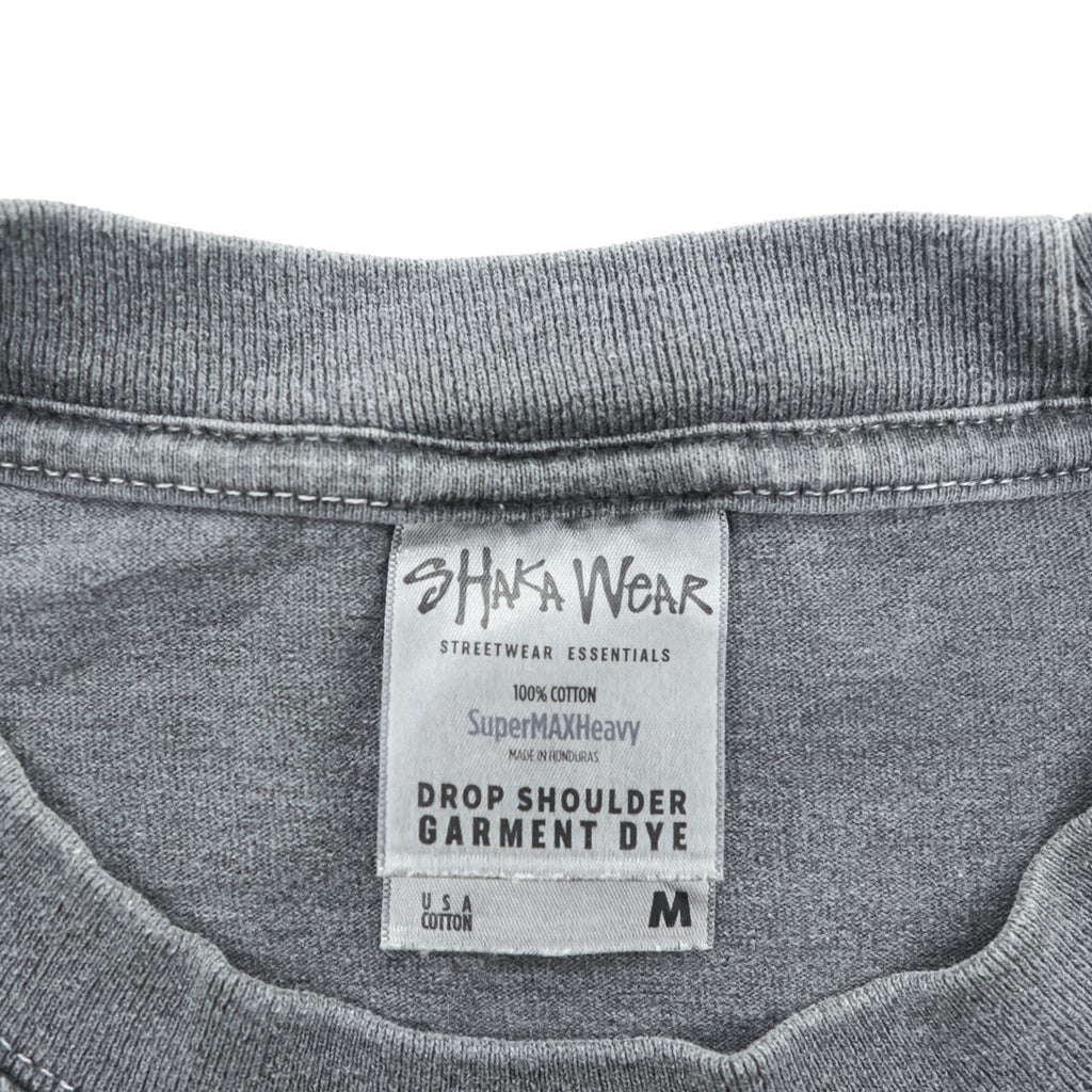 SHAKA ヴィンテージ加工 オーバーサイズ Tシャツ M グレー フェード DROP SHOULDER GARMENT DYE SUPER MAX HEAVY