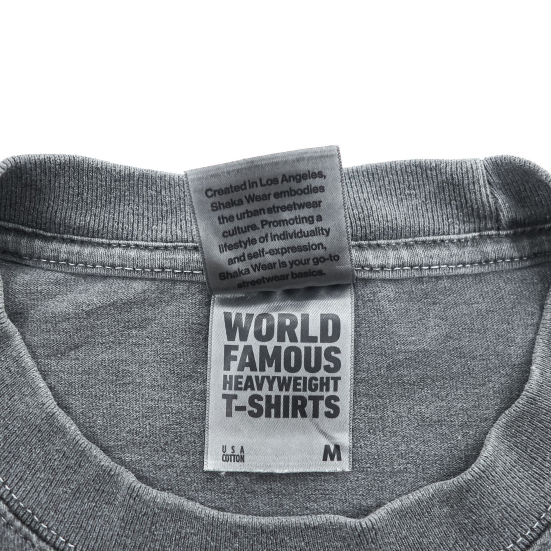 SHAKA ヴィンテージ加工 オーバーサイズ Tシャツ M グレー フェード DROP SHOULDER GARMENT DYE SUPER MAX HEAVY