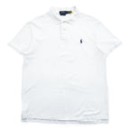 Polo Ralph Lauren ポロシャツ L ホワイト スモールポニー ロゴ 刺繍 CUSTOM SLIM FIT 鹿の子