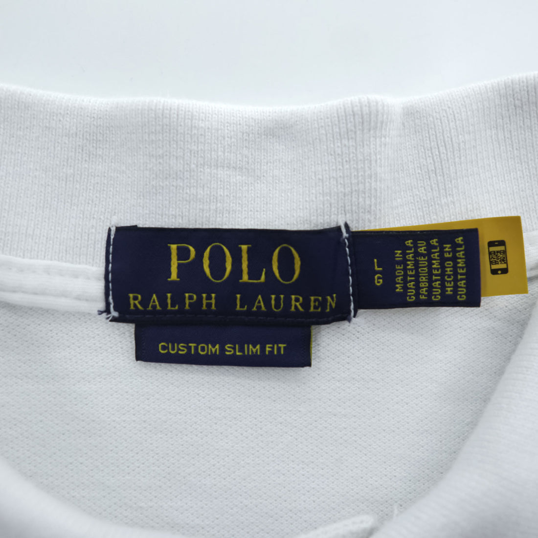Polo Ralph Lauren ポロシャツ L ホワイト スモールポニー ロゴ 刺繍 CUSTOM SLIM FIT 鹿の子
