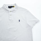 Polo Ralph Lauren ポロシャツ L ホワイト スモールポニー ロゴ 刺繍 CUSTOM SLIM FIT 鹿の子
