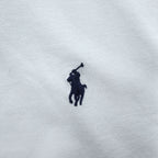Polo Ralph Lauren ポロシャツ L ホワイト スモールポニー ロゴ 刺繍 CUSTOM SLIM FIT 鹿の子