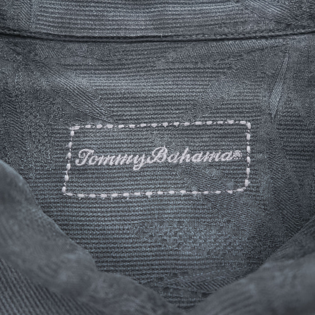 TOMMY BAHAMA アロハシャツ 100%シルク 半袖シャツ XL ブラック ボタニカル ジャガード