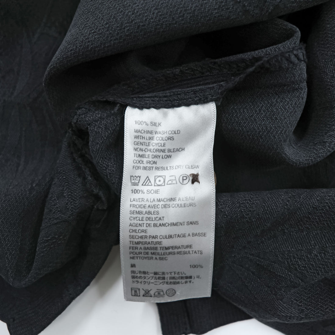TOMMY BAHAMA アロハシャツ 100%シルク 半袖シャツ XL ブラック ボタニカル ジャガード
