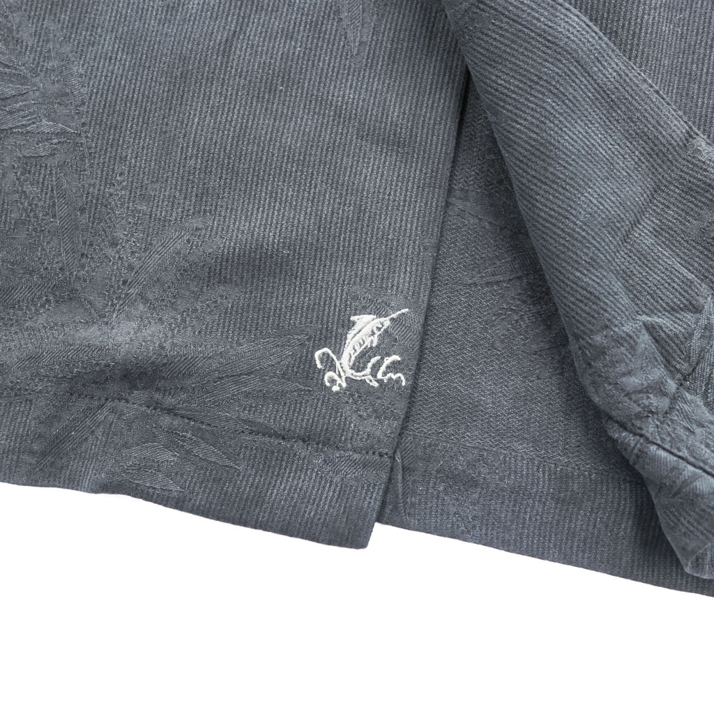 TOMMY BAHAMA アロハシャツ 100%シルク 半袖シャツ XL ブラック ボタニカル ジャガード