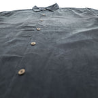 TOMMY BAHAMA アロハシャツ 100%シルク 半袖シャツ XL ブラック ボタニカル ジャガード