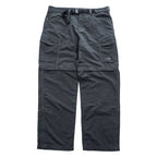 The North Face Paramount Convertible Hiking Cargo Pants Charcoal Gray Zip Off Nylon Belted Men’s L
