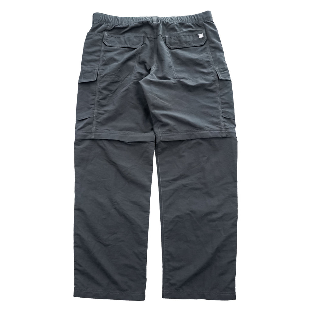 The North Face Paramount Convertible Hiking Cargo Pants Charcoal Gray Zip Off Nylon Belted Men’s L