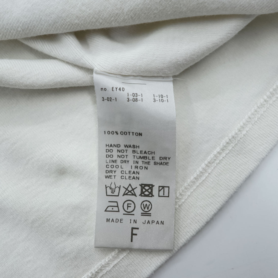 LE ( COMOLI / L'ECHOPPE ) 日本製 Tシャツ FREE ホワイト フライスT  23-071-053-2000-1-0