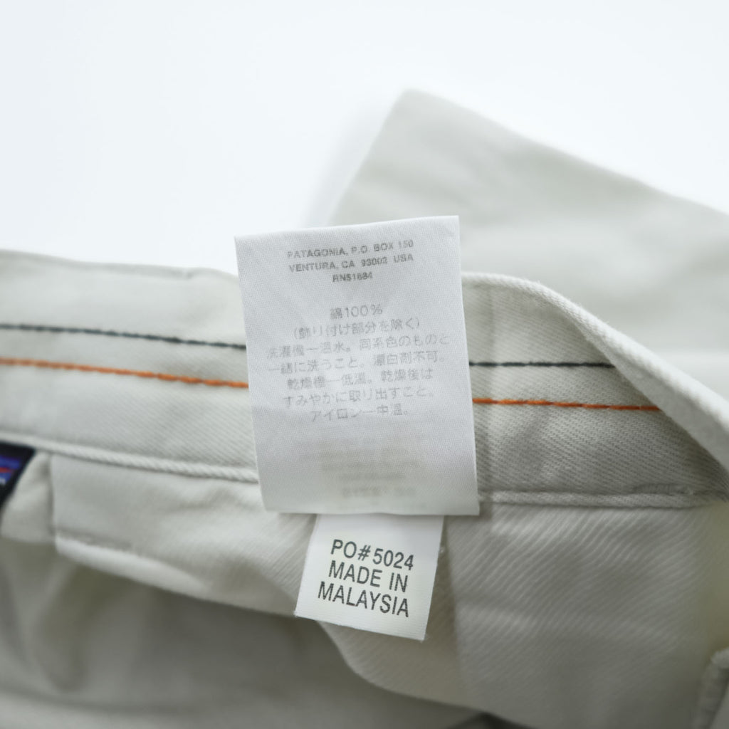 Patagonia Organic Cotton Pleated Chino Shorts Beige Ivory Made in Malaysia PO 5024 Men’s 30