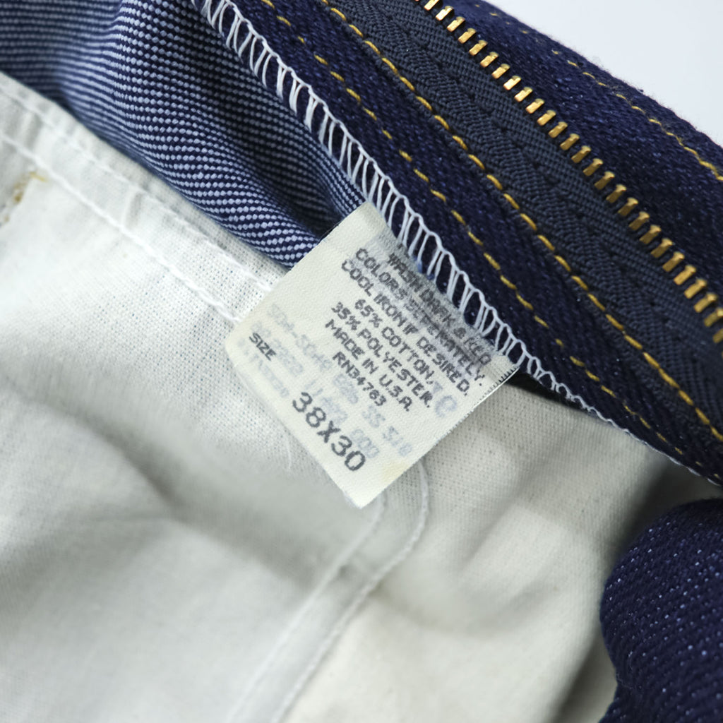 Lee 80年代 USA製 ヴィンテージ デニムパンツ W38 L30 インディゴ ブルー ストレッチ 濃紺 ジッパーフライ 204-2046