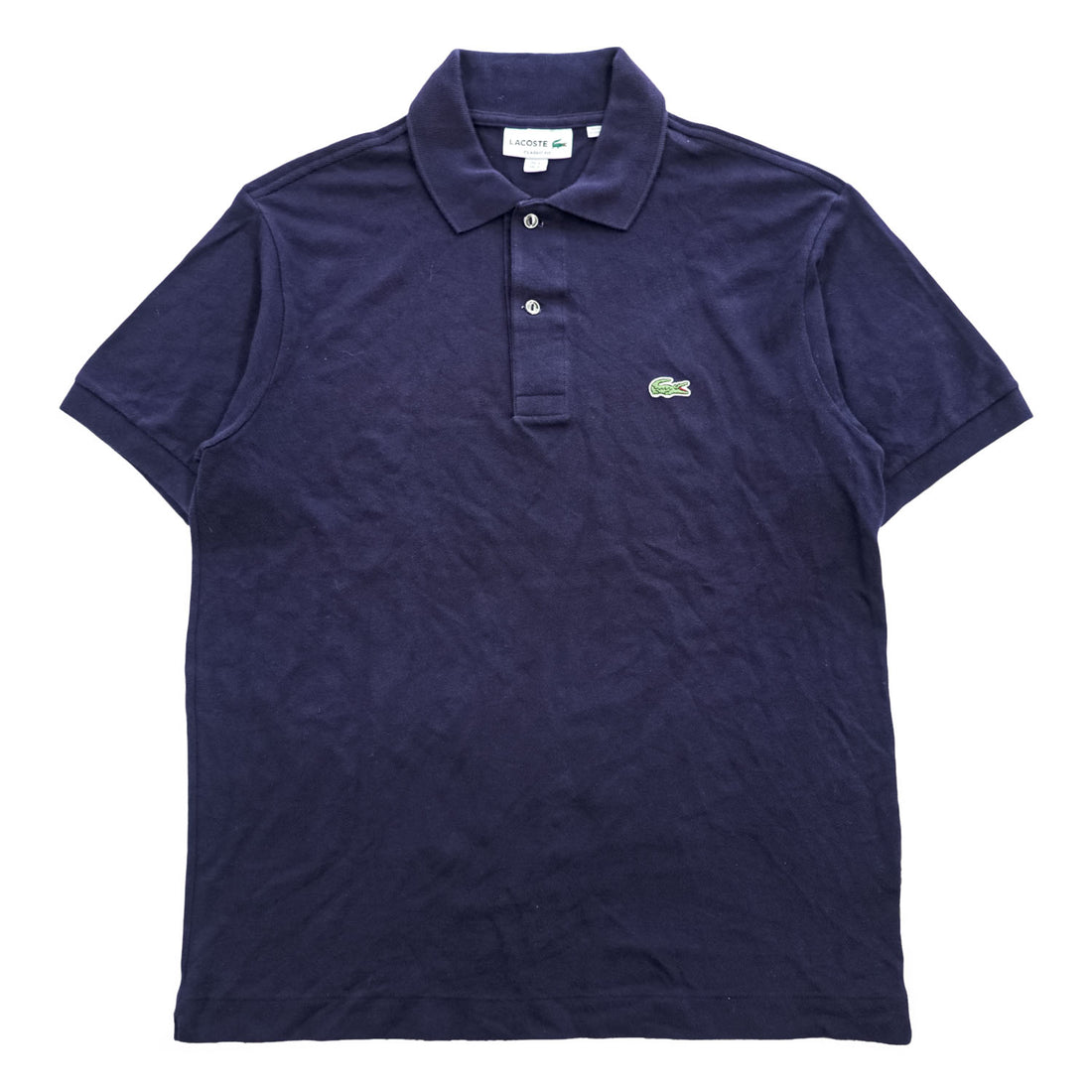 LACOSTE ポロシャツ M ネイビー ワンポイントロゴ CLASSIC FIT 鹿の子 FA10615