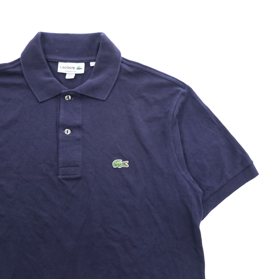 LACOSTE ポロシャツ M ネイビー ワンポイントロゴ CLASSIC FIT 鹿の子 FA10615