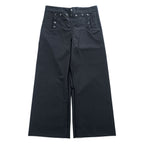 US NAVY 90年代 米軍 ヴィンテージ ミリタリー セーラーパンツ L ブラック ギャバジン ワイド 13ボタン OMEGA APPAREL 8405-01-076-6032