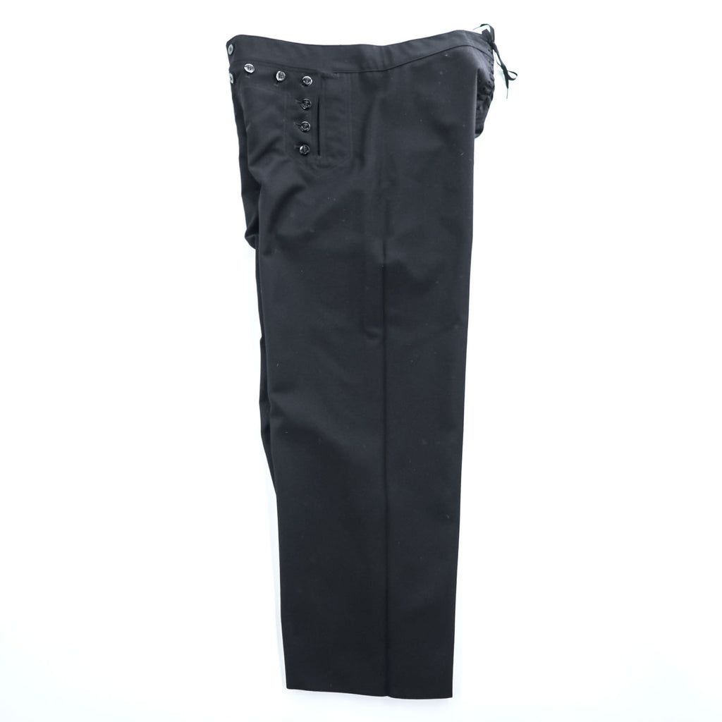 US NAVY 90年代 米軍 ヴィンテージ ミリタリー セーラーパンツ L ブラック ギャバジン ワイド 13ボタン OMEGA APPAREL 8405-01-076-6032